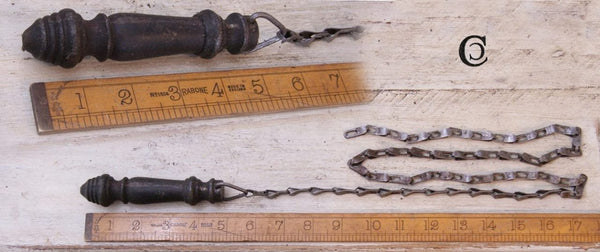 Toilet Pull with Chain (1m) Cast Antique Iron 130mm
