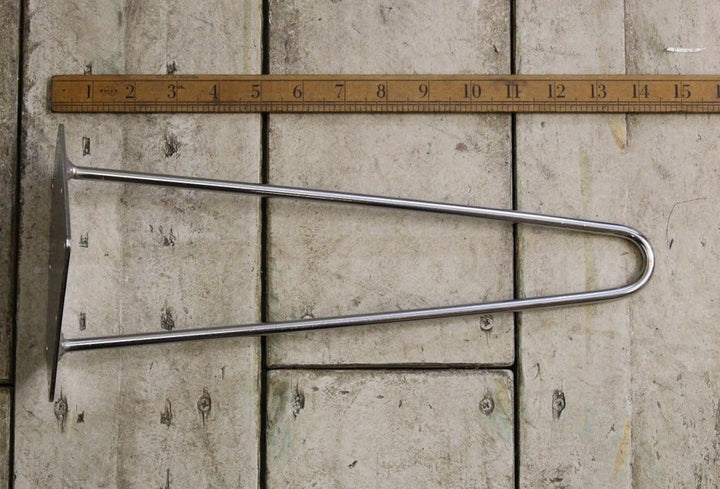 Hairpin Leg 2 Prong Chrome on Iron 350mm
