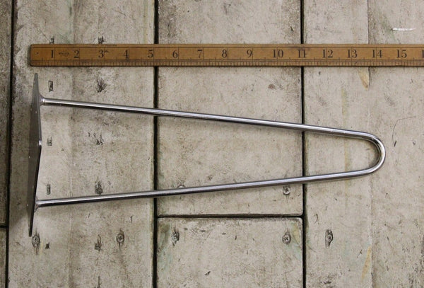 Hairpin Leg 2 Prong CHROME on Iron 400mm
