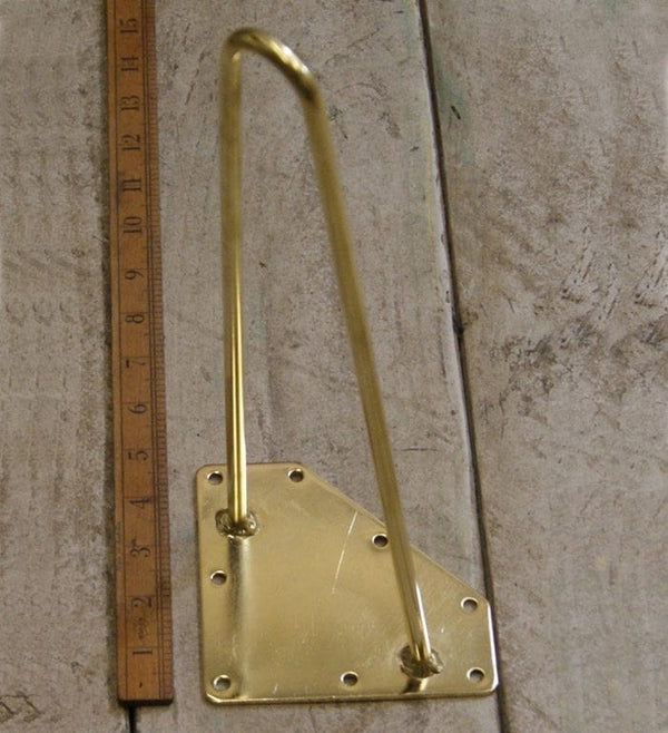 Hairpin Leg 2 Prong Brass Plated 400mm