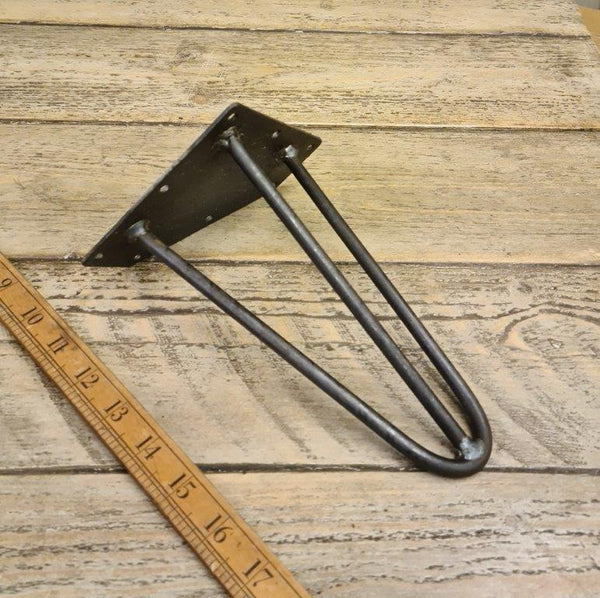 Hairpin Leg 3 Prong Antique Iron 8mm Diameter Rod 200mm