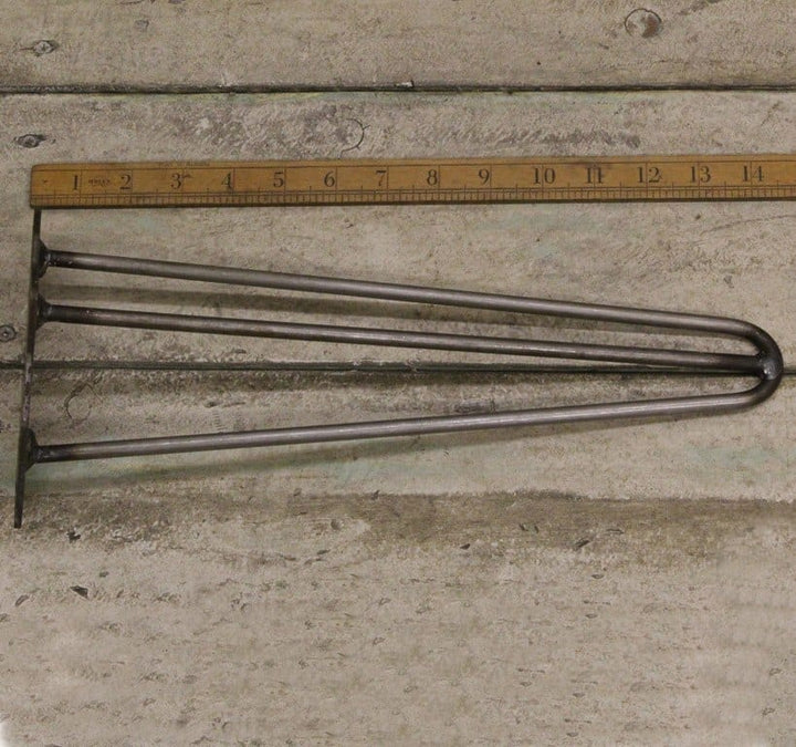 Hairpin Leg 3 Prong Antique Iron 8mm Diameter Rod 350mm