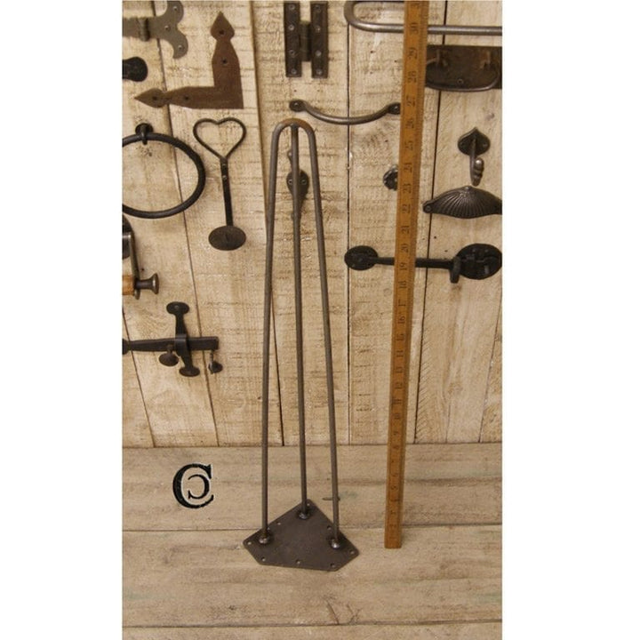 Hairpin Leg 3 Prong Antique Iron 8mm Diameter Rod 660mm