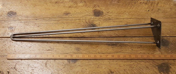 Hairpin Leg 3 Prong Antique Iron 8mm Diameter Rod 710mm