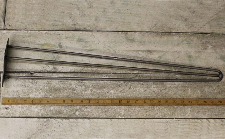 Hairpin Leg 3 Prong Antique Iron 8mm Diameter Rod 760mm