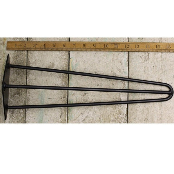 Hairpin Leg 3 Prong Epoxy Black 400mm