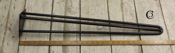 Hairpin Leg 3 Prong Heavy Duty Epoxy Black 710mm