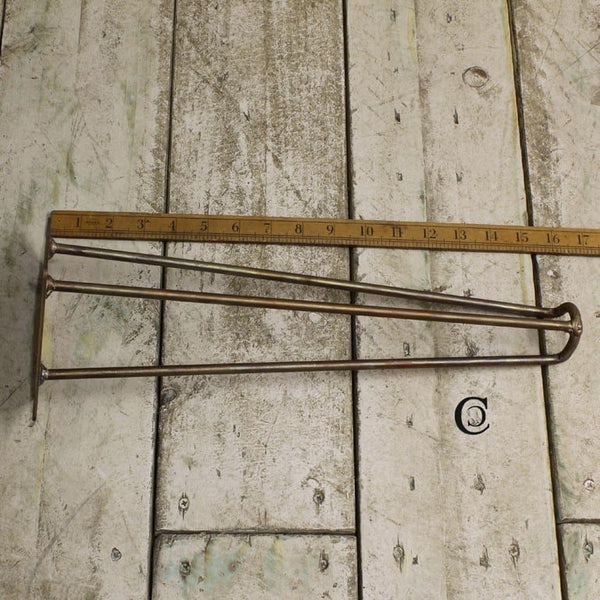 Hairpin Leg 3 Prong FOOTED Antique Copper 400mm