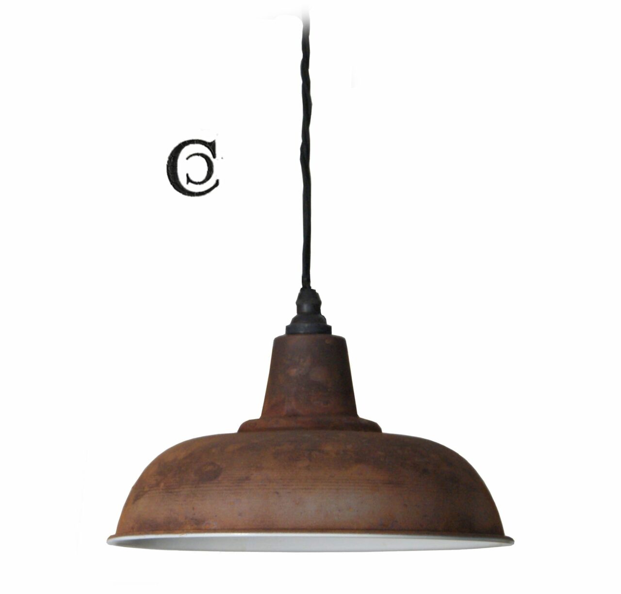 Pendant Hanging Light Shade KITCHEN Rust Iron Enamel 280mm – Cottingham ...