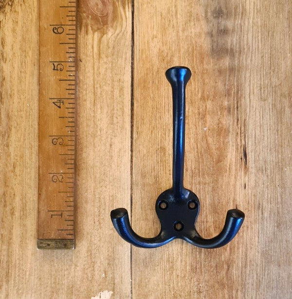 Triple Hook Plain Flat Top Black Epoxy 3 Hole 125mm