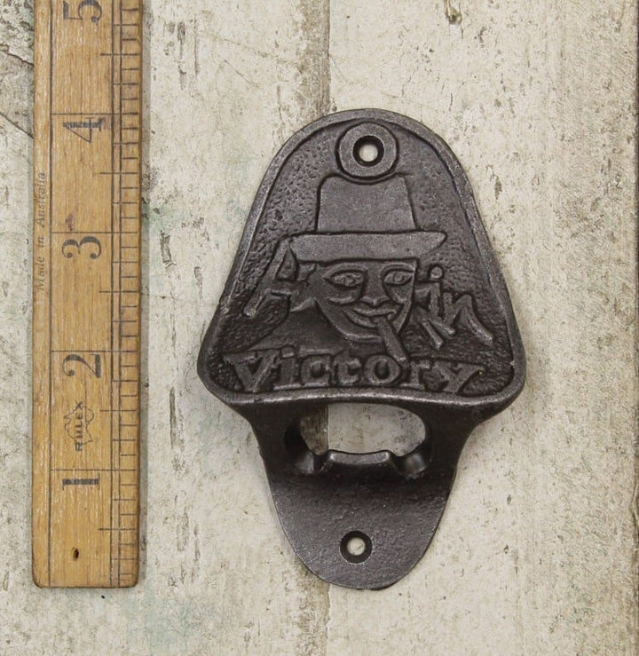 Bottle Opener Wall Mounted WINSTON CHURCHILL Cast Antique Iron