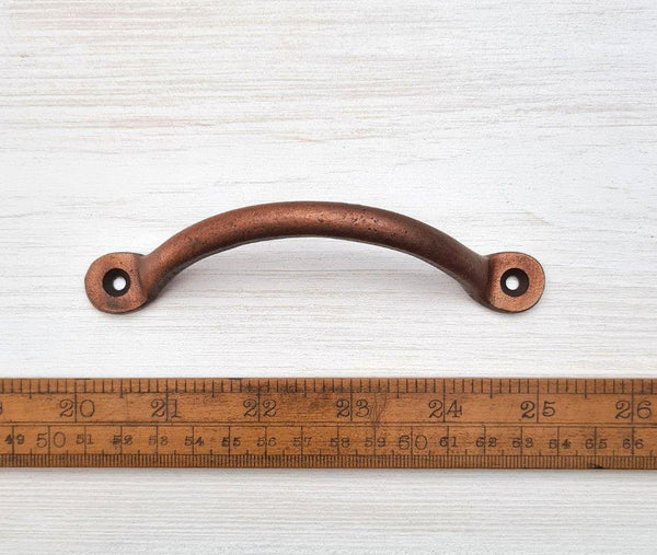 Tray Lifting Handle Cranked Bow Penny End Antique Copper 120mm