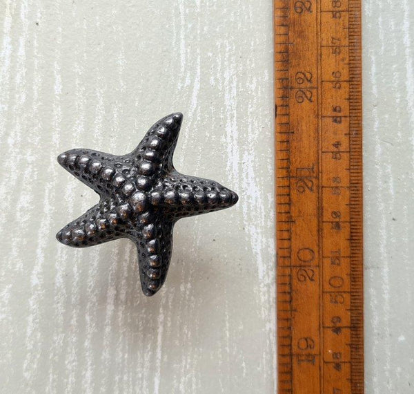 Knob Cupboard STAR FISH Cast Antique Iron 52mm