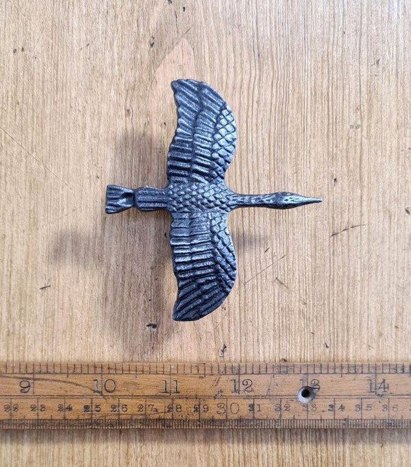 Knob Cupboard Flying HERON Cast Antique Iron 75 x 85mm