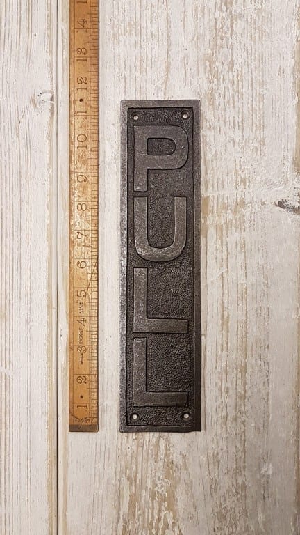 Finger Door Plate Vertical PULL Cast Antique Iron 295mm x 70mm