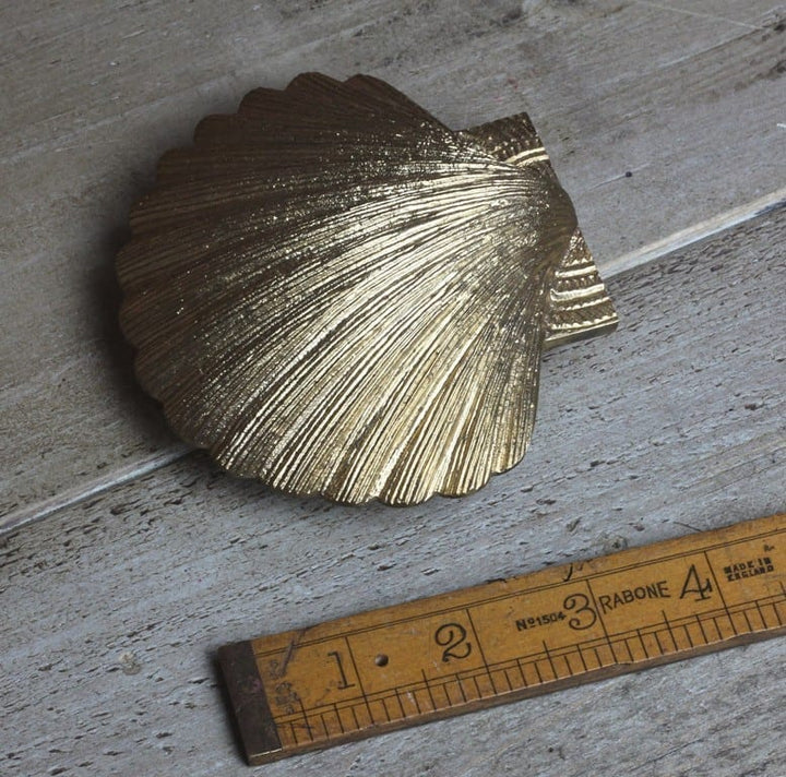 Door Knocker SCALLOP SHELL Solid Natural Brass 100mm