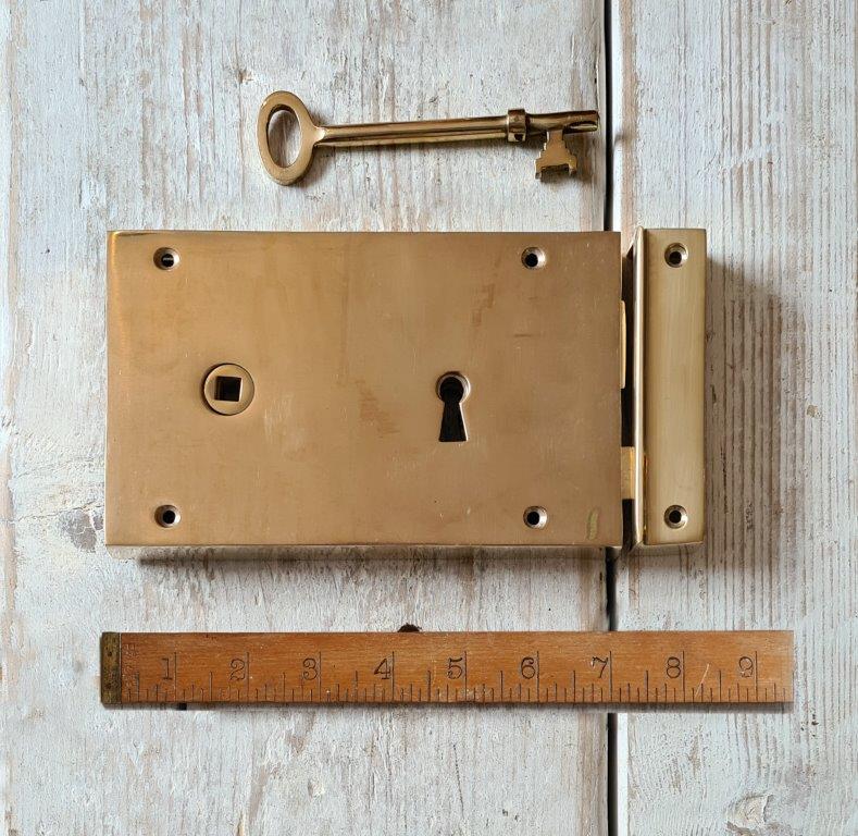 Single Lever Rim Lock Rim Lever Lock Set SOLID BRASS - RIGHT Hand (check out) 178mm x 127mm ...