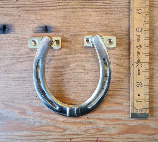 Door Knocker Horseshoe Solid Brass 105 x 112mm