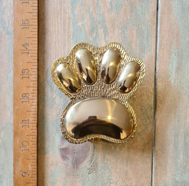 Door Knocker DOG PAW PRINT Solid Brass 95mm