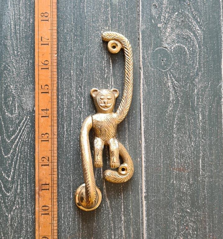 Door Knocker HANGING MONKEY Solid Brass 175mm