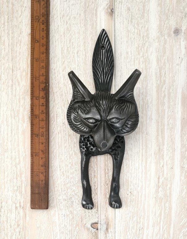 Door Knocker FOX SIERRA Large Cast Antique Iron 240mm