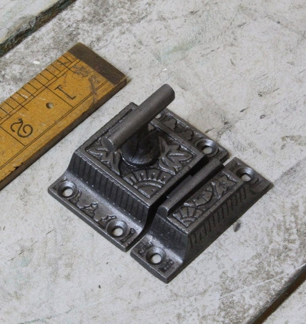 Cupboard Catch Tee Bar EASTLAKE Cast Antique Iron 50mm