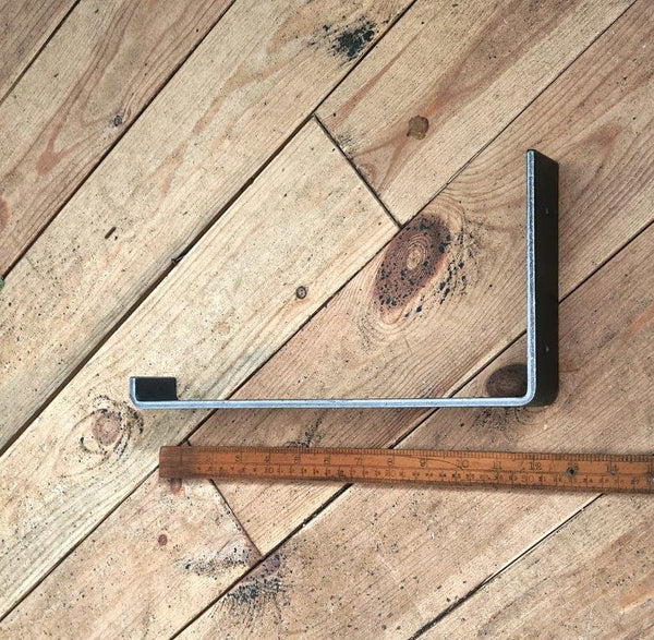 Shelf Bracket Utility Lipped MARSH Antique Iron 155mm x 305mm