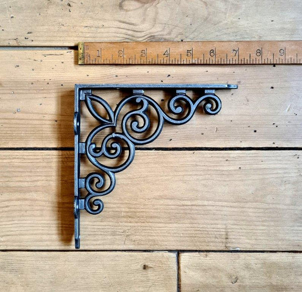 Shelf Wall Bracket PALACE Scroll Cast Antique Iron 175mm x 175mm