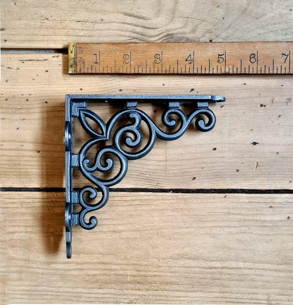 Shelf Wall Bracket PALACE Scroll Cast Antique Iron 125mm x 125mm