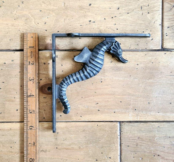 Shelf Bracket SEAHORSE Cast Antique Iron 150mm