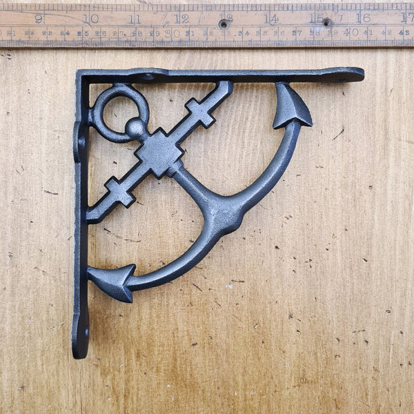 Shelf Bracket ANCHOR Cast Antique Iron 6" X 6"