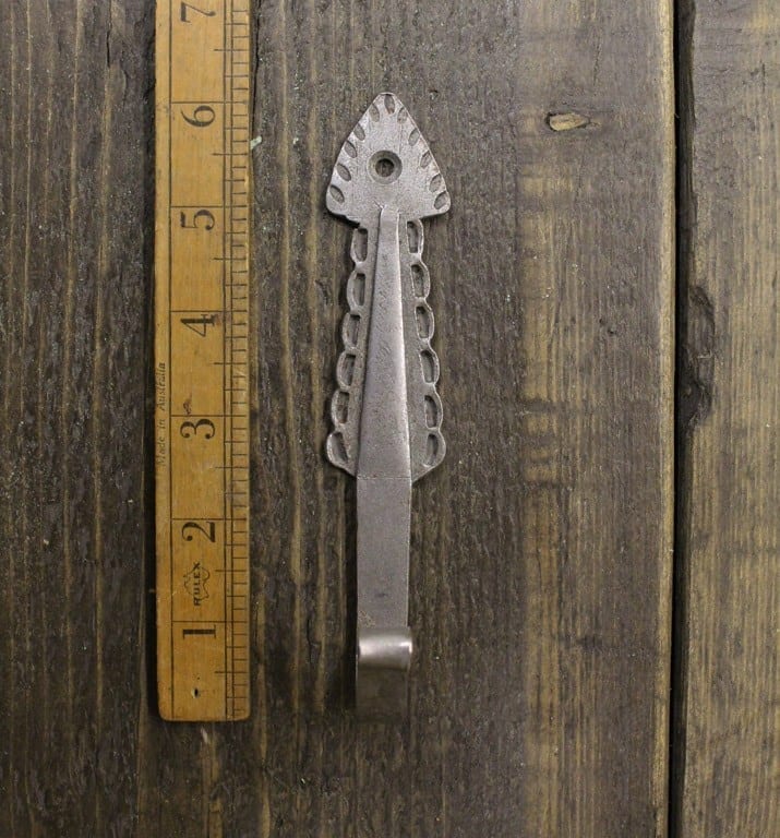 Coat Hook Hand Forged EVERTHORPE Antique Iron 150mm