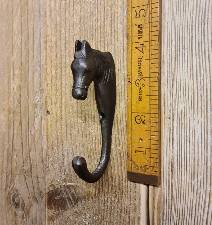 Coat Hook Single HORSE style Antique Iron size - 100mm