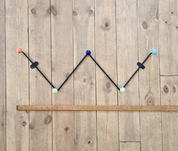 Coat Hook Rail ATOMIC Vintage Satin BLACK Colours