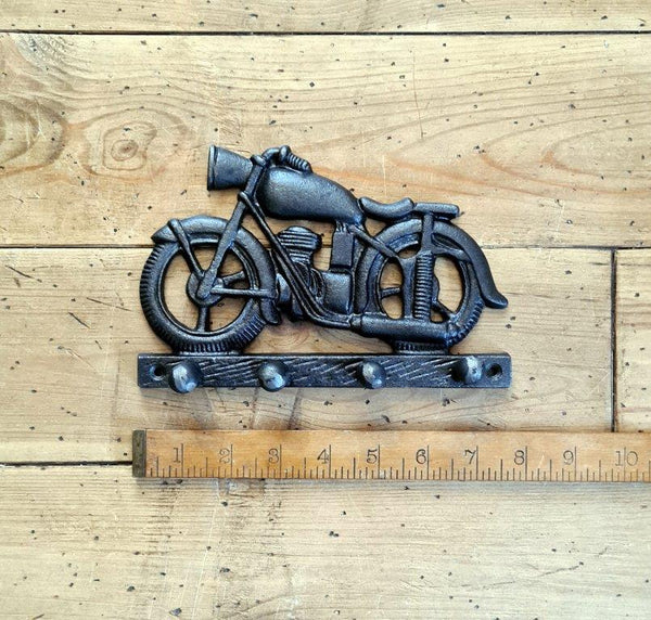 Coat Hook MOTORCYCLE 4 Hooks Cast Antique Iron 210mm