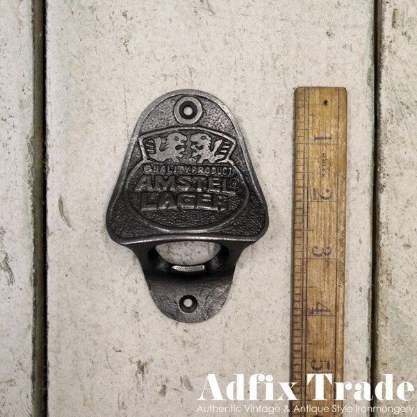 Bottle Opener Walll Mounted AMSTEL Cast Antique Iron