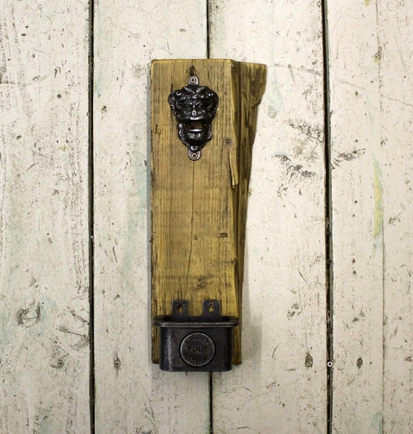 Bottle Opener Wall Mounted GARGOYLE Bachuss Cast Antique Iron 100mm