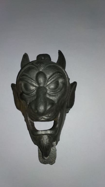 Bottle Opener Wall Mounted IMP / FIEND Cast Antique Iron