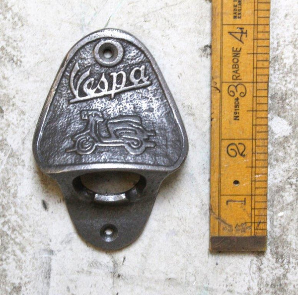 Bottle Opener Wall Mounted VESPA Cast Antique Iron