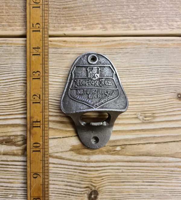 Bottle Opener Wall Mounted HERTOG JAN Cast Antique Iron