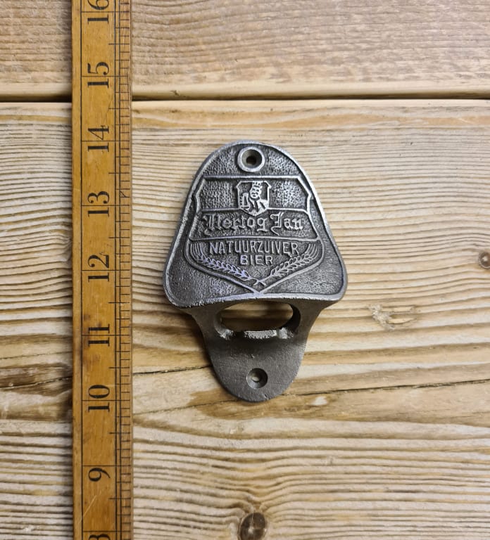 Bottle Opener Wall Mounted HERTOG JAN Cast Antique Iron