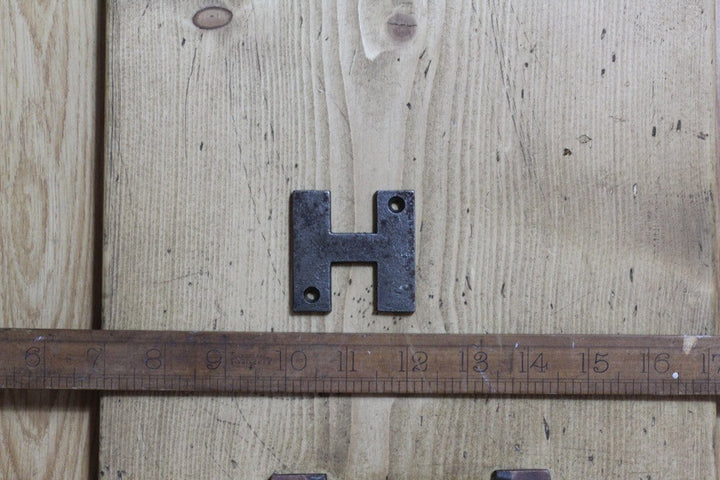 Cast Iron LETTER H 50mm High Antique Iron