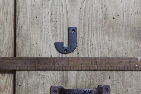 Cast Iron LETTER J 50mm High Antique Iron