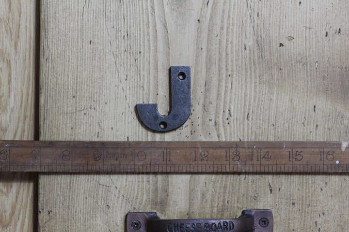 Cast Iron LETTER J 50mm High Antique Iron