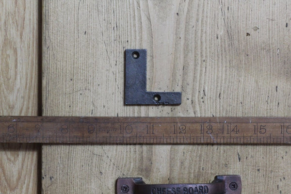 Cast Iron LETTER L 50mm High Antique Iron