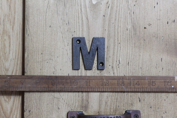 Cast Iron LETTER M 50mm High Antique Iron