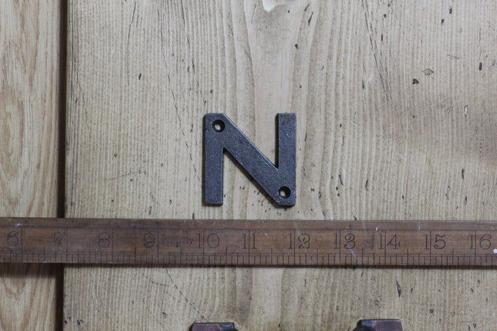 Cast Iron LETTER N 50mm High Antique Iron
