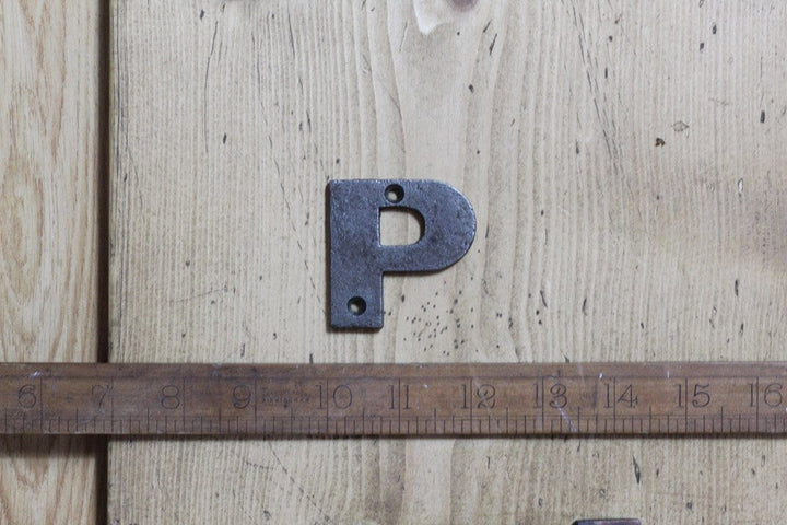 Cast Iron LETTER P 50mm High Antique Iron