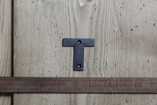Cast Iron LETTER T 50mm High Antique Iron
