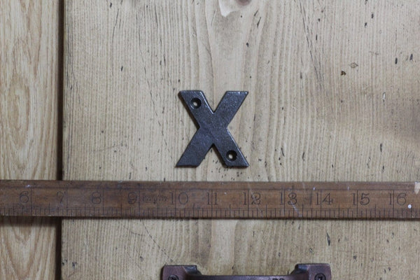 Cast Iron LETTER X 50mm High Antique Iron